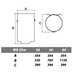 Bojler Metalac Slim Inox 30l