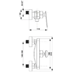 Herz Zen U40 za tuš kadu UH00430