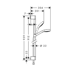 HansGrohe Klizna šipka set Croma Select E 3F 90cm tuš ručica bela 26592400