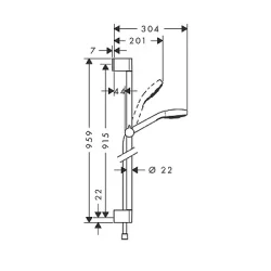 HansGrohe Klizna šipka set Croma Select E 3F 90cm tuš ručica bela 26592400