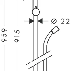 HansGrohe Klizna šipka Croma 90cm + tus crevo lsiflex 26504000
