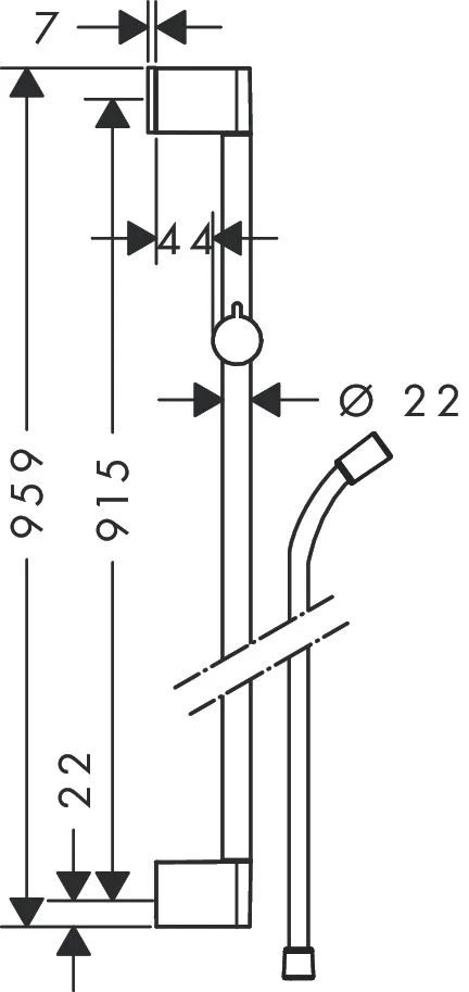 HansGrohe Klizna šipka Croma 90cm + tus crevo lsiflex 26504000