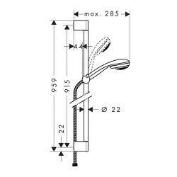 HansGrohe Klizna šipka set Crometta 85 2F 90cm 27762000