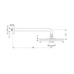 HansGrohe Tuš ruža Raindance S240 1F sa izlivom 39cm 27474000