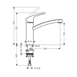 HansGrohe Focus za sudoperu 160 31806000