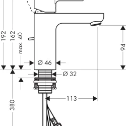 HansGrohe Metris S za lavabo 100 sa podsklopom 31060000