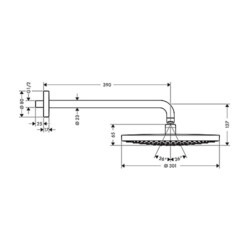 HansGrohe Tuš ruža Raindance Select S300 2F sa izlivom 39cm 27378000