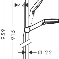 HansGrohe Klizna šipka set Crometta Unica 2F 90cm bela 26536400
