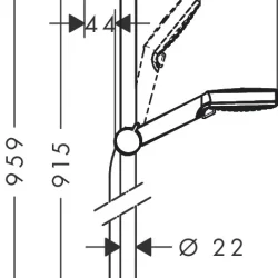 HansGrohe Klizna šipka set Crometta Unica 2F 90cm bela 26536400