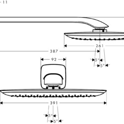 HansGrohe Tuš ruža Pura Vida 400 Air 1F sa izlivom 39cm beli 27437400