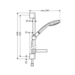 HansGrohe Klizna šipka set Croma 100 1F 65cm+držač sapuna 27717000