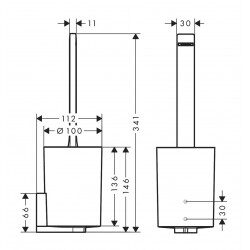 HansGrohe Držač za WC četku zidni crni mat 27927670