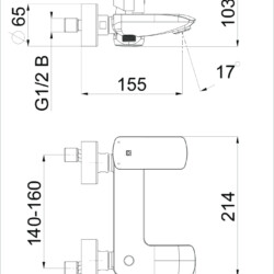 Herz Elit Black E30B za kadu UH00373B