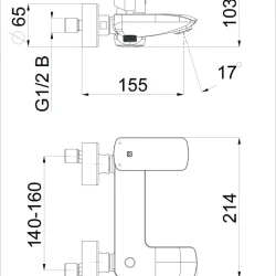 Herz Elit Black E30B za kadu UH00373B