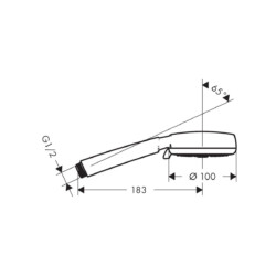 HansGrohe Tuš ručica masažer Crometta 100 4F bela 26824400