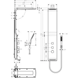 HansGrohe RainDance Tuš set Lift 180 2F bela/hrom 27008400