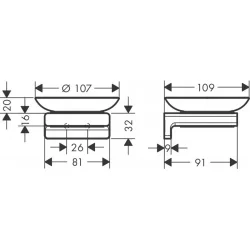 HansGrohe Držač za sapun crni mat 41746670