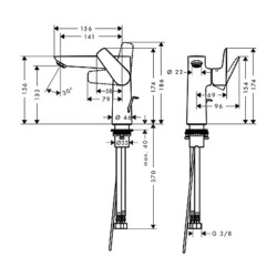 HansGrohe Talis E za lavabo 150 71754000