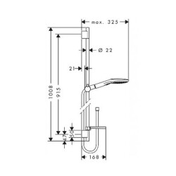 HansGrohe Klizna šipka set Raindance Select E 120 3F 90cm tuš ručica bela 26621400