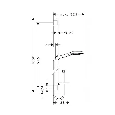 HansGrohe Klizna šipka set Raindance Select E 120 3F 90cm tuš ručica bela 26621400