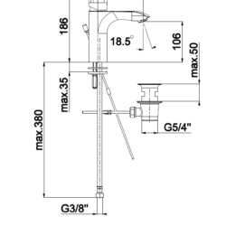 Herz Elit E10 za lavabo sa nadsklopom UH00086