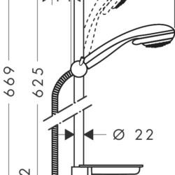 HansGrohe Klizna šipka set Crometta 85 2F 60cm + držač sapuna 27764000
