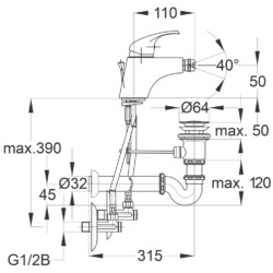 Herz Simpaty S50 za bide sa sifonom i ek ventilima UH00581