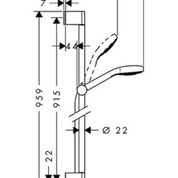 HansGrohe Klizna šipka set Croma Select S 1F 90cm tuš ručica bela 26574400