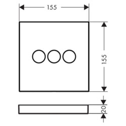 HansGrohe maska / ventil za tuš 3F kocka 15764000