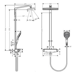 HansGrohe RainDance Tuš set Select E 360 1F hrom 27112000