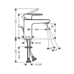 HansGrohe Vernis Bland za lavabo 100 mat crna 71551670
