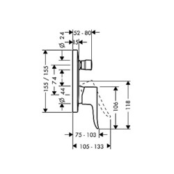 HansGrohe Metris za tuš sa prebacivačem - komplet 31454000
