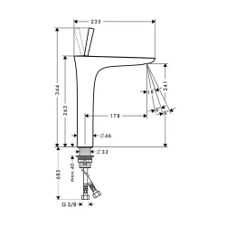 HansGrohe Pura Vida za lavabo 240 bela visoka 15072400