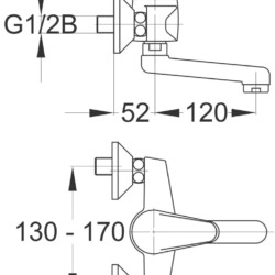 Herz Simpaty S22 za sudoperu zidna 120mm UH00282
