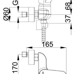 Herz Infinity I40 za tuš kadu sa ručicom UH00402
