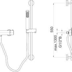 Herz Fresh Termo T40 za tuš kadu sa kliznom šipkom UH00437