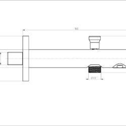 Herz Izliv Za kadu sa prebacivačem 180mm UH12211