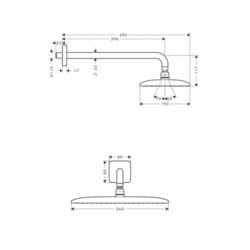 HansGrohe Tuš ruža Raindance E360 Air 1F sa izlivom 39cm 27376000