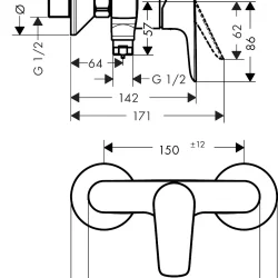 HansGrohe Talis E za tuš kadu 71760000