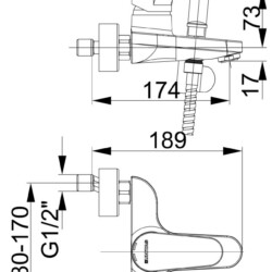 Herz Infinity I30 za kadu sa ručicom UH00302