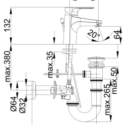 Herz Infinity I10 za lavabo sa sifonom i ek ventilima UH00001