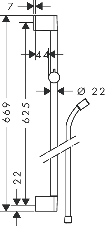 HansGrohe Klizna šipka Croma 65cm 26503000