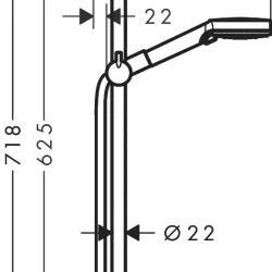 HansGrohe Klizna šipka set Vernis Bland 2F 65cm crna mat 26422670