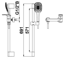 Herz Elit E40 za tuš kadu sa kliznom šipkom UH00487