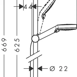 HansGrohe Klizna šipka set Crometta Unica 2F 65cm bela 26532400