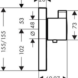 HansGrohe maska za tuš 1F kocka 15761000