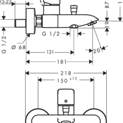 HansGrohe Metris za kadu 31480000