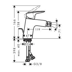 HansGrohe Logis za bide 70 71204000