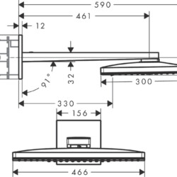 HansGrohe Tuš ruža Rainmaker Select 460 2F sa izlivom 45cm beli 24005400