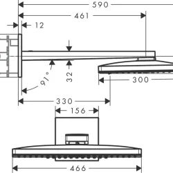 HansGrohe Tuš ruža Rainmaker Select 460 2F sa izlivom 45cm beli 24005400